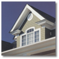 House Dormer with Cream Hardie Cement Siding